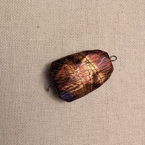 Dichroic Glass Pendant in Copper, Gold & Purple #
